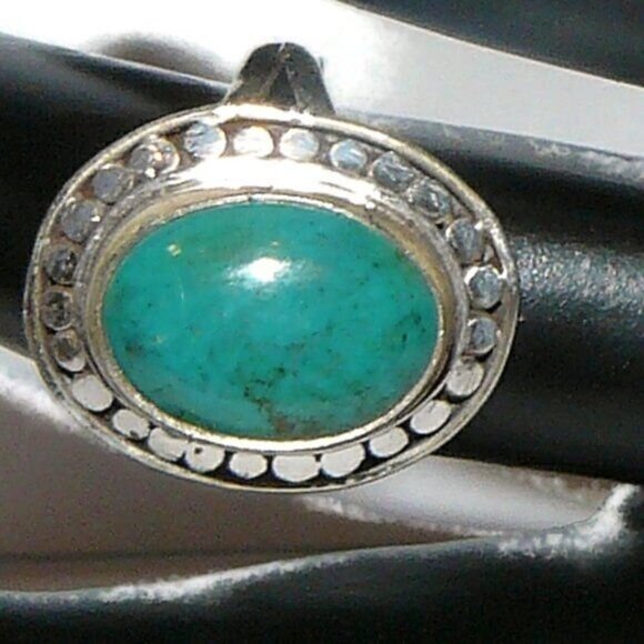 Turquoise and Sterling Silver Adjustable Ring - Picture 5 of 9